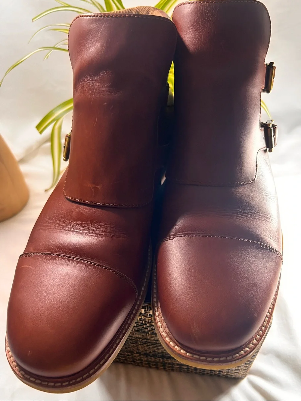 Tsubo Men's Double Monk Chukka Boots in Chestnut Brown
